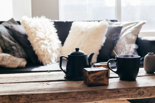 Winter tea in warm home
