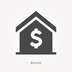 Silhouette icon bank