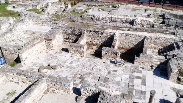 Roman ruins. The Old Roman Baths of Odessos, Varna, Bulgaria