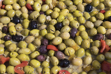 fresh olives at the market
