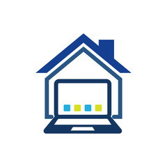 Laptop House Logo Icon Design