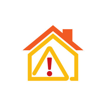 Warning House Logo Icon Design