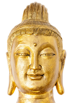 tête de bouddha, fond blanc 