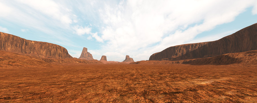 3D Rendering Desert Landscape