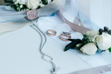  wedding rings with boutonniere