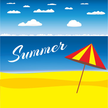 Summer typography postcard