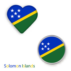 Heart and circle symbols with flag of Solomon Islands.