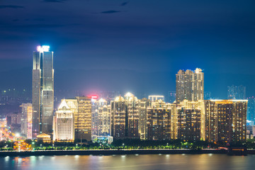 Fototapeta premium Sky night view of the city night, China Nanchang