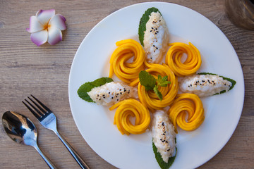 dessert thailandais asiatique mangue riz