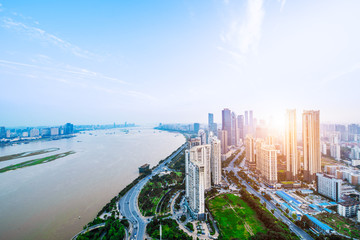 Fototapeta na wymiar Shenzhen Bay buildings and skyline