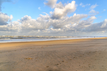 Fototapeta na wymiar sandy beach with clouds