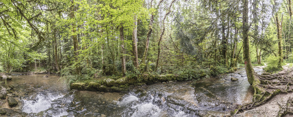 Herisson creek landscape at the cascades in the French Jura