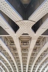 Steel Beam Pattern Under of The Blackfriars Railway Station Bridge, London