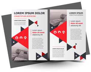 Flyer brochure design, business flyer size A4 template, creative leaflet, trend cover geometric red color