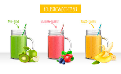 Smoothies Jars Realistic Set