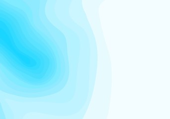 Abstract blue and white topographic contours lines of mountains. Topography map art curve line drawing background with copy space. Paper layer vector illustration.