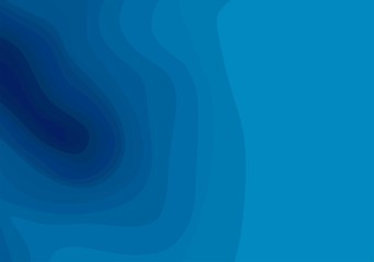 Abstract blue topographic contours lines of mountains. Topography map art curve line drawing background with copy space. Paper layer vector illustration.