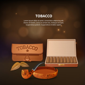 Tobacco Realistic Composition