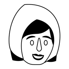 woman face happy character cartoon vector illustration