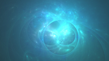 Abstract background with glowing blue circles and waves
