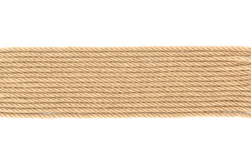 top view of arranged nautical ropes isolated on white