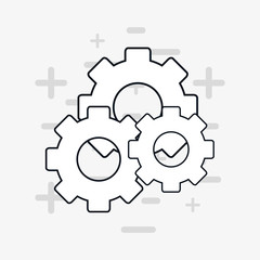 gear wheels over gray background, vector illustration