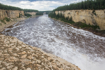 Alexandra Falls tumble 32 meters over the Hay River, Twin Falls Gorge Territorial Park Northwest territories, Canada