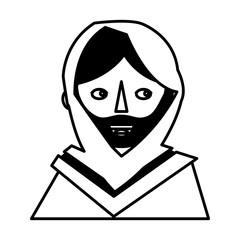 face of jesus christ spirituality concept vector illustration