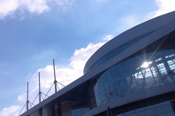 The sun through the large house shopping centre