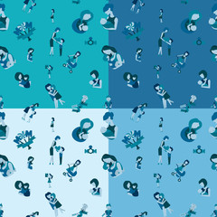 Mothers Day Seamless Pattern