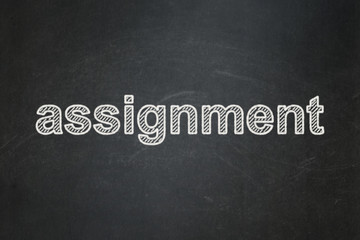 Obraz premium Law concept: text Assignment on Black chalkboard background