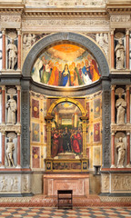 Obraz premium Verona, Italy - historic city center - interior of St. Anastasia church - gothic basilica at St. Anastasia square