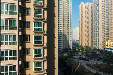 Chinese Apartment Building Tall Highrise Development Living Space Urban City Environment