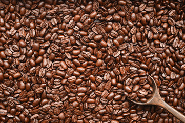 Close up of coffee beans for background