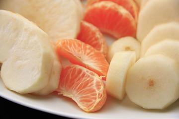 mandarynka, kawałki owoców