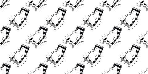 Bear Seamless vector Pattern Polar Bear panda beach isolated holiday wallpaper repeat background white