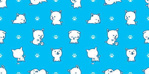 dog seamless pattern vector french bulldog breed puppy pug repeat background wallpaper doodle cartoon