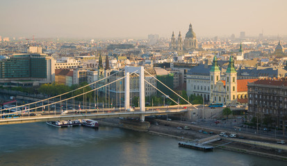Fototapeta na wymiar Scenic view of Danube river and Pest from Buda hills, Budapest, Hungary