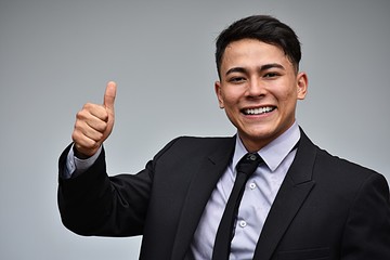 Latino Business Man And Happiness Wearing Suit