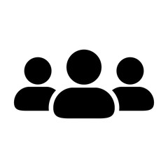 People Icon Vector Group for Male Business Team Management Person Avatar Symbol in Glyph Pictogram illustration