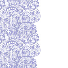 Seamless lace border. Invitation card.