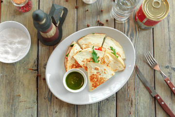 pita bread on a plate