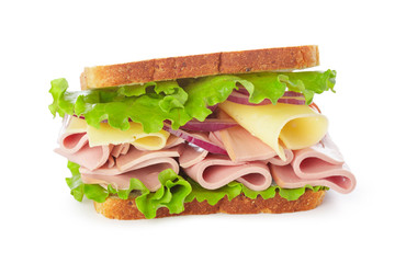 sandwich on white background