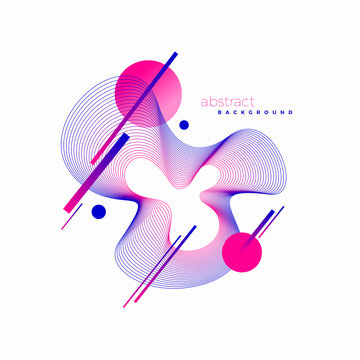 Vector astract design. Avant-garde style abstract illustration with guilloche waveform element.