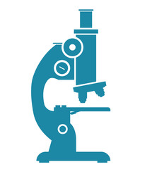 illustration silhouette,microscope blue icon isolated on white background,microscope is important equipment for scientists and doctor used for research and experimentation