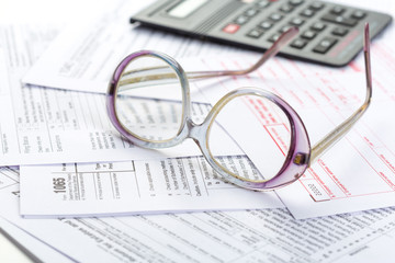 Tax forms, close up