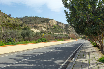 Driving on an empty road
