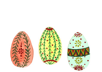 Watercolor Easter eggs