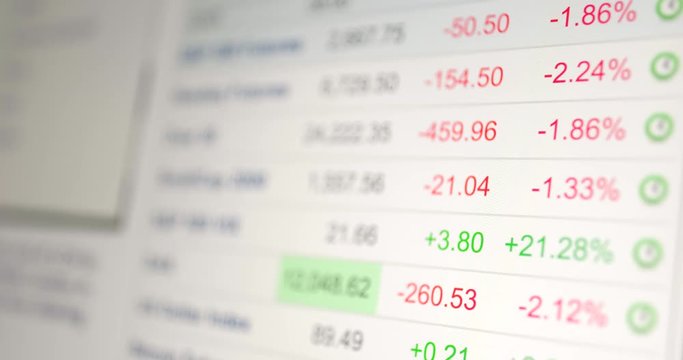 Stock Market board prices