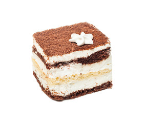Tiramisu Cake Isolated over White